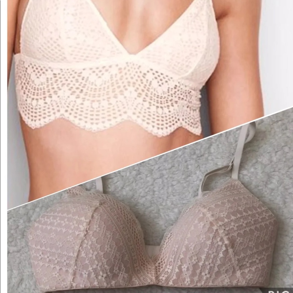 2 VICTORIA'S SECRET WIRELESS LACE BRAS 34D